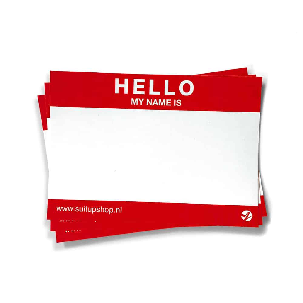 Hello My Name is stickers 50st - Rood