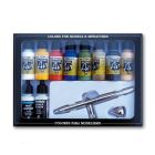 Vallejo Model Air Set - Ultra Airbrush + 10 Basis kleuren