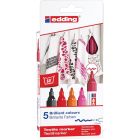 Edding 4500 textielmarker set van 5 warme kleuren