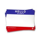 Hello My Name is stickers 50st - Blauw/ Rood