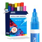 QBIX Acryl Paint Marker Set Fine Tip - 12 Kleuren