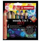 STABILO Woody Kleurpotloden set van 6 kleuren