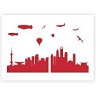 A3 Shanghai City Skyline Sjabloon