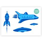 A3 Raket Space-Shuttle UFO Sjabloon – 2 Lagen