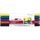 Tombow ABT PRO Marker set van 5 Basic kleuren