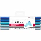 Tombow ABT PRO Marker set van 5 blauw tinten