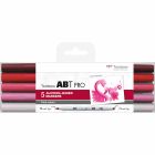 Tombow ABT PRO Marker set van 5 roze tinten