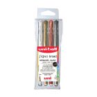 Uni-Ball Signo broad gel pen set van 4 metallics