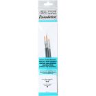 Winsor & Newton Foundation Aquarel penselen set van 3 stuks met korte steel
