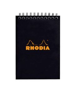 Rhodia Classic notitieblok A7 - Ruitjes bedrukt & zwarte kaft