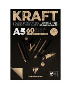 Clairefontaine Kraftpapier A5 Blok - Bruin/Zwart