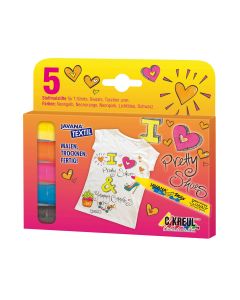 Javana texi max Sunny - 5x Textielstiften set voor licht textiel