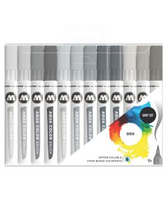 Molotow Aqua Color Brush Marker Grey Set