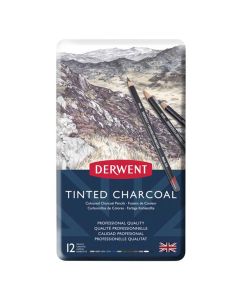 Derwent Tinted Charcoal 12 Potloden Blik