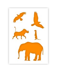 Afrikaanse Dieren Sjabloon in 3 maten