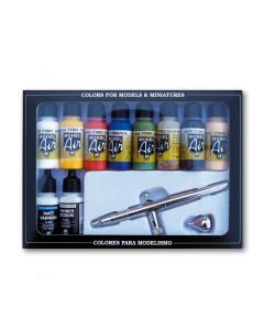 Vallejo Model Air Set - Ultra Airbrush + 10 Basis kleuren