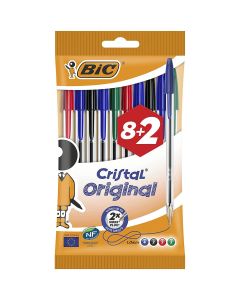 BIC Cristal balpennen 8 + 2 stuks