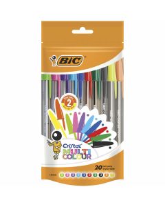 BIC Cristal balpennen set van 20 kleuren