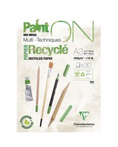 Clairefontaine Paint-ON Mixed Media Recycled A3 Blok –  Wit