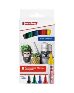 Edding 3000 permanent marker set van 5 basiskleuren