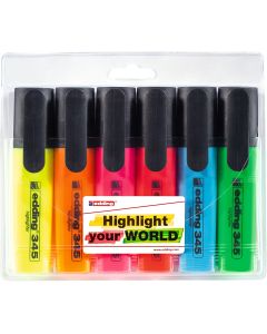 Edding 345 Highlighter set van 6 markeerstiften