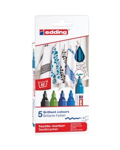 Edding 4500 textielmarker set van 5 koude kleuren