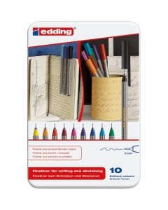 Edding 55 Fineliner - 10 stuks in metalen doos