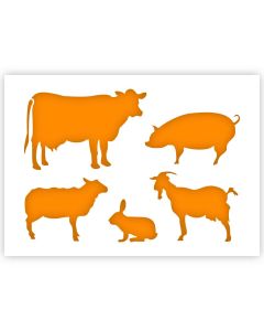 Boerderij Dieren Sjabloon in 3 maten