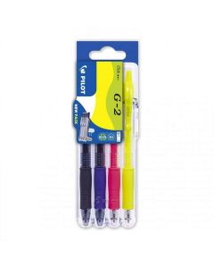 Pilot G-2 07 Set2Go Rolleball Neon set met 4 kleuren