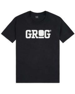 Grog Classic Logo T-shirt wit op zwart