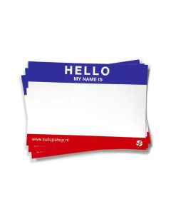 Hello My Name is stickers 50st - Blauw/ Rood