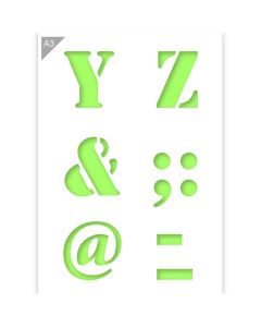Lettersjabloon Y Z &amp; @ - A3 Formaat