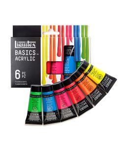 Liquitex Basics Acrylverf set van 6 fluorescent kleuren - 22ml