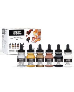 Liquitex Pro Acrylic Ink set met 6 metallic kleuren