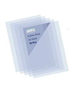 QBIX Plastic A4 Mylar 10x Sheets - Transparant