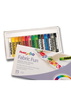 Pentel Textielkrijt set van 15 kleuren