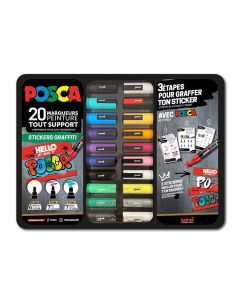 Posca Graffiti sticker set in metalen koffer - 20 stuks