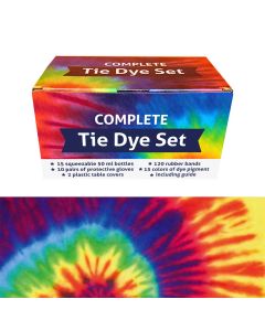 QBIX Tie Dye Set van 15 kleuren - Complete textielverf tie dye kit met elastiek en knijpflesjes