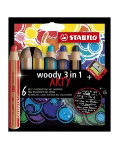 STABILO Woody Kleurpotloden set van 6 kleuren