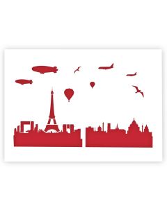 A3 Parijs City Skyline Sjabloon
