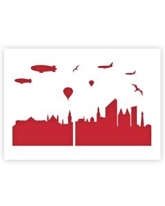 A3 Den Haag City Skyline Sjabloon