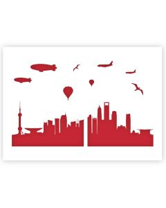 A3 Shanghai City Skyline Sjabloon