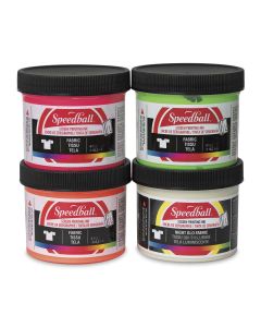 Speedball Zeefdruk Textielverf set van 3 neon kleuren + glow in the dark