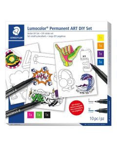 Staedtler Lumocolor ART DIY sticker set met 4 stiften