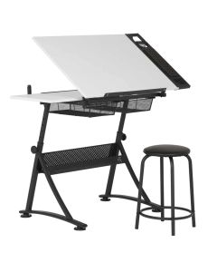 Studio Designs Fusion craft center tekentafel incl. kruk - charcoal/white