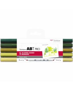 Tombow ABT PRO Marker set van 5 groen tinten