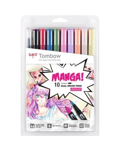 Tombow Dual Brush Pen Manga Shojo set van 10 kleuren