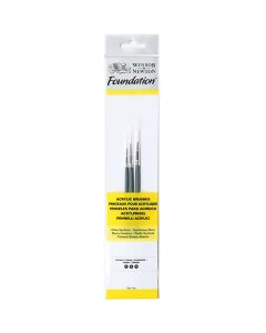 Winsor & Newton Foundation Acrylverf penselen set van 3 stuks - rond met korte steel