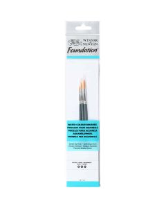 Winsor & Newton Foundation ronde aquarel penselen set van 3 stuks
