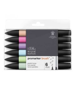 Winsor & Newton Promarker Brush set van 6 Pasteltinten